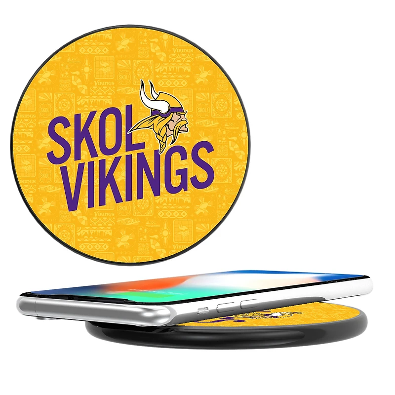 Keyscaper Black Minnesota Vikings Illustrated Wireless Charger
