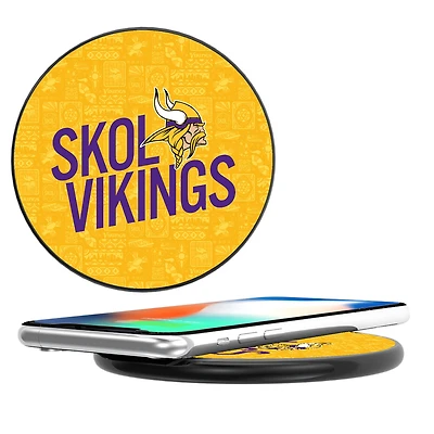 Keyscaper Black Minnesota Vikings Illustrated Wireless Charger