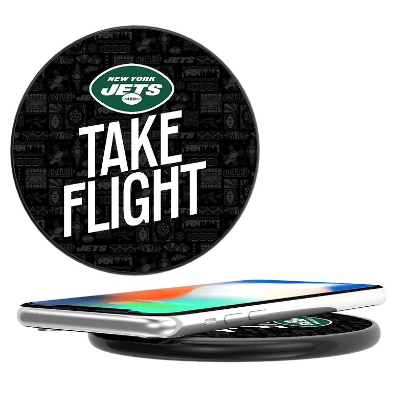 Keyscaper Black New York Jets Illustrated Wireless Charger