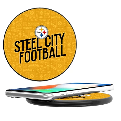 Keyscaper Black Pittsburgh Steelers Illustrated Wireless Charger