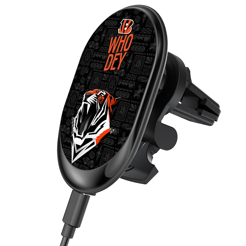 Keyscaper Black Cincinnati Bengals Wireless Magnetic Car Charger