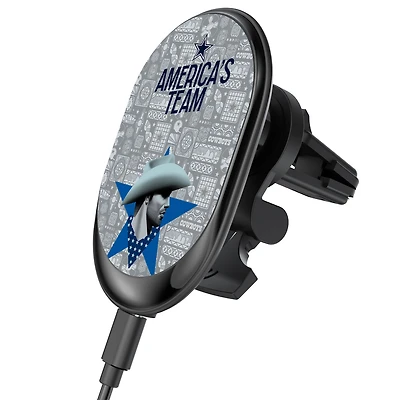 Keyscaper Black Dallas Cowboys Wireless Magnetic Car Charger