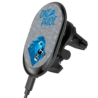 Keyscaper Black Detroit Lions Wireless Magnetic Car Charger