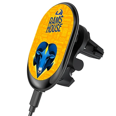 Keyscaper Black Los Angeles Rams Wireless Magnetic Car Charger
