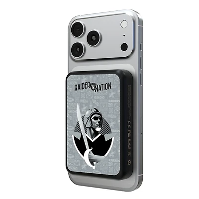 Keyscaper Black Las Vegas Raiders 5000mAh Wireless Magnetic Power Bank