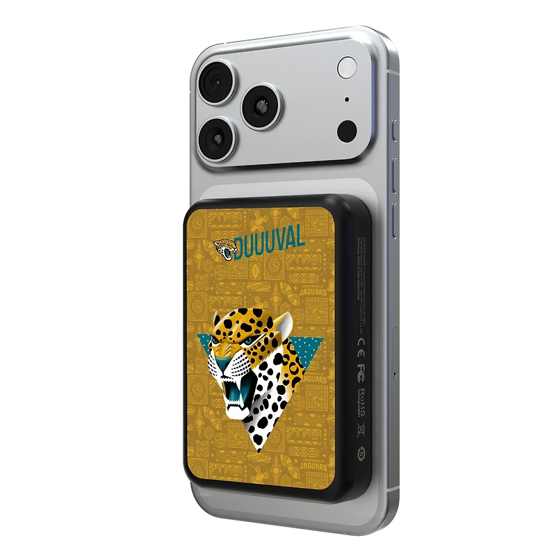 Keyscaper Black Jacksonville Jaguars 5000mAh Wireless Magnetic Power Bank