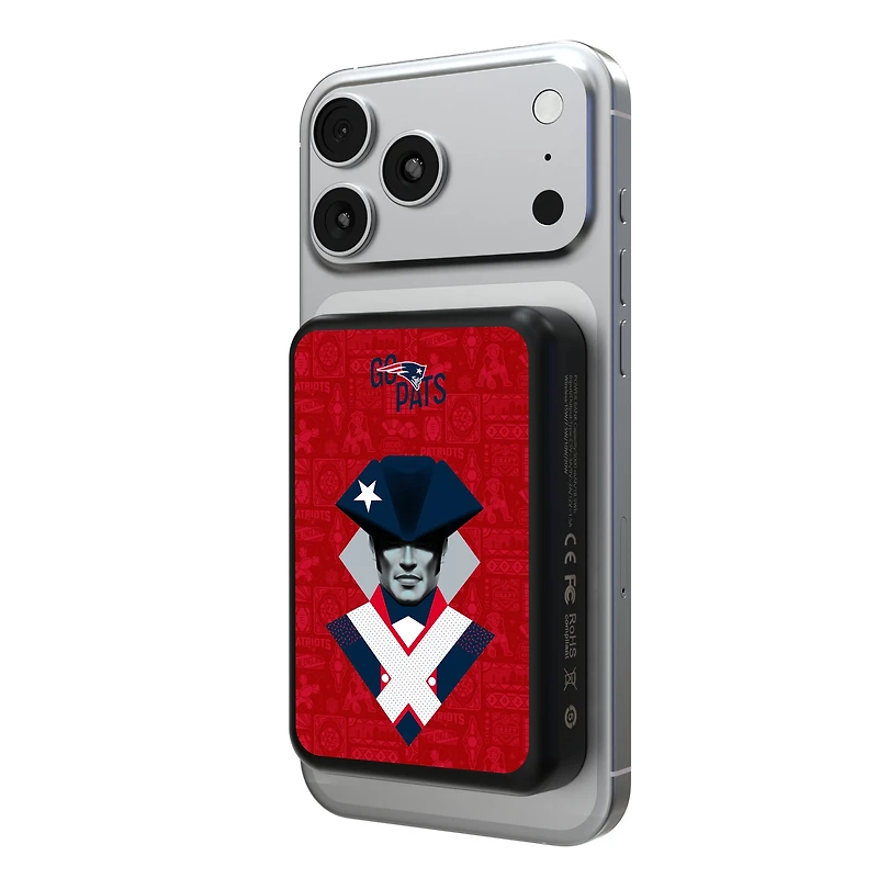 Keyscaper Black New England Patriots 5000mAh Wireless Magnetic Power Bank