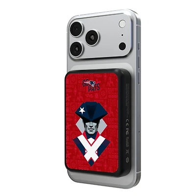 Keyscaper Black New England Patriots 5000mAh Wireless Magnetic Power Bank