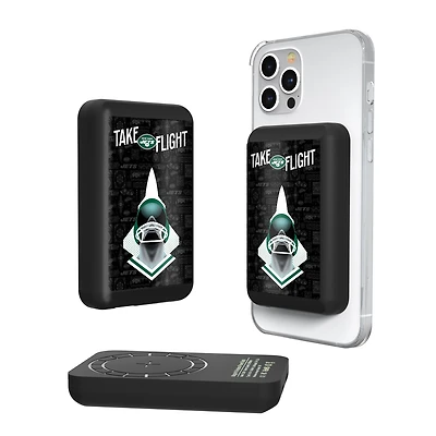 Keyscaper Black New York Jets 5000mAh Wireless Magnetic Power Bank