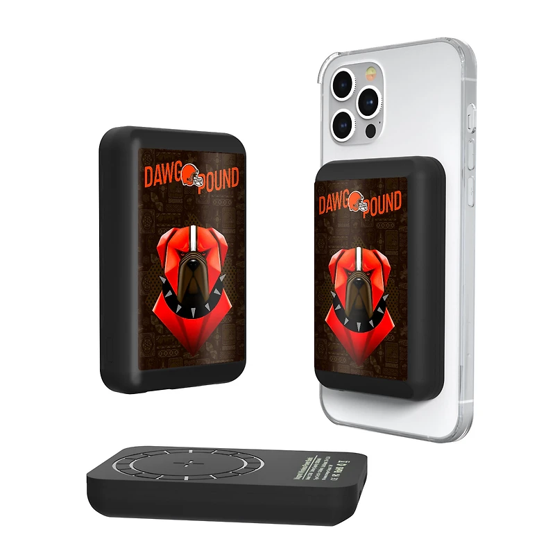 Keyscaper Black Cleveland Browns 5000mAh Wireless Magnetic Power Bank