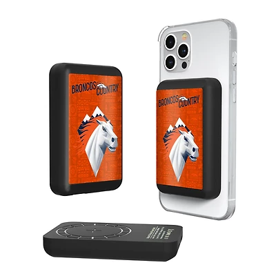 Keyscaper Black Denver Broncos 5000mAh Wireless Magnetic Power Bank