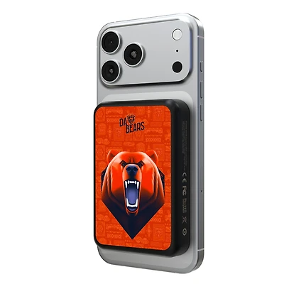 Keyscaper Black Chicago Bears 5000mAh Wireless Magnetic Power Bank
