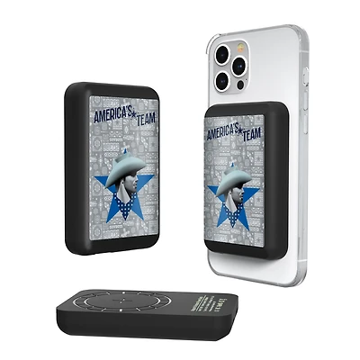 Keyscaper Black Dallas Cowboys 5000mAh Wireless Magnetic Power Bank