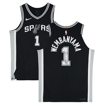 Victor Wembanyama San Antonio Spurs Autographed Black Nike Icon Edition Authentic Jersey with "2024 ROY" Inscription