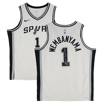 Victor Wembanyama San Antonio Spurs Autographed White Nike Association Edition Swingman Jersey with "2024 ROY" Inscription
