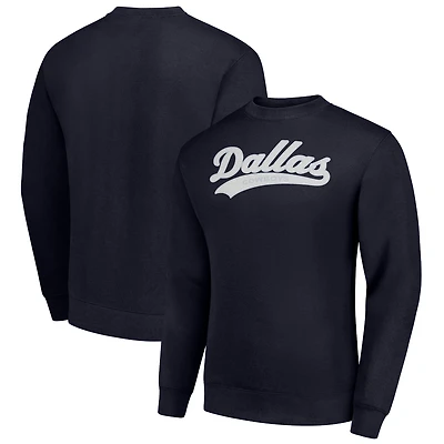 Men's Starter Navy Dallas Cowboys Tailsweep Team Graphic Tri-Blend Fleece Pullover Sweatshirt