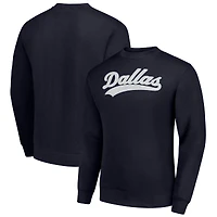 Men's Starter Navy Dallas Cowboys Tailsweep Team Graphic Tri-Blend Fleece Pullover Sweatshirt