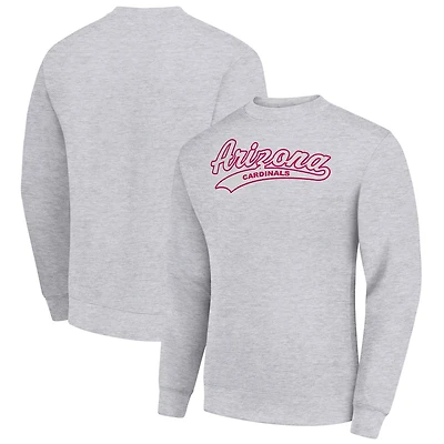 Men's Starter Heather Gray Arizona Cardinals Tailsweep Team Graphic Tri-Blend Fleece Pullover Sweatshirt