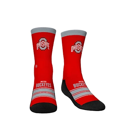 Youth Rock Em Socks Ohio State Buckeyes Gametime Stripe Crew Socks