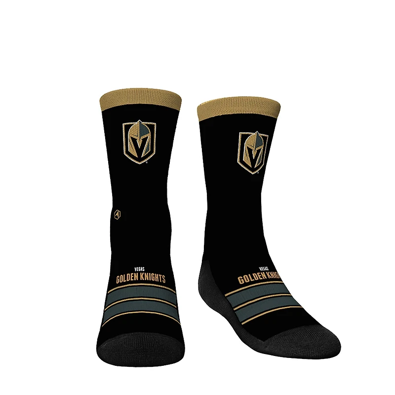 Youth Rock Em Socks Vegas Golden Knights Gametime Stripe Crew Socks
