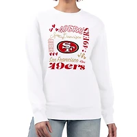 Women's G-III 4Her by Carl Banks White San Francisco 49ers Collage Graphic Fleece Pullover Sweatshirt