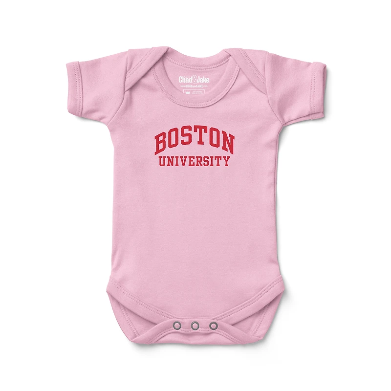 Infant Chad & Jake Pink Boston University Wordmark Bodysuit