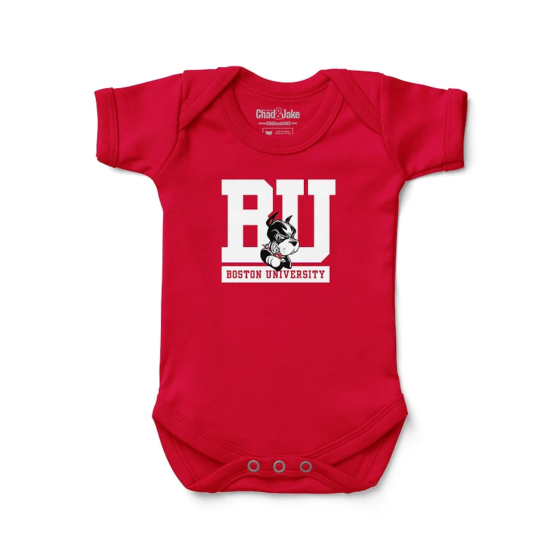 Infant Chad & Jake Scarlet Boston University Primary Logo Bodysuit