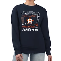 Women's G-III 4Her by Carl Banks Navy Houston Astros Collage Team Graphic Fleece Pullover Hoodie
