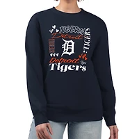 Women's G-III 4Her by Carl Banks Navy Detroit Tigers Collage Team Graphic Fleece Pullover Hoodie