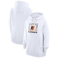 Women's G-III 4Her by Carl Banks White Baltimore Orioles Collage Team Graphic Fleece Pullover Hoodie