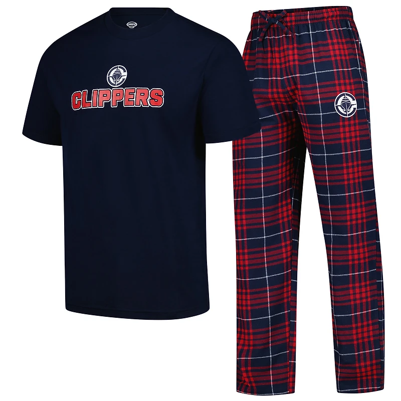 Men's Concepts Sport  Navy/Red LA Clippers Vector Top & Flannel Pants Sleep Set