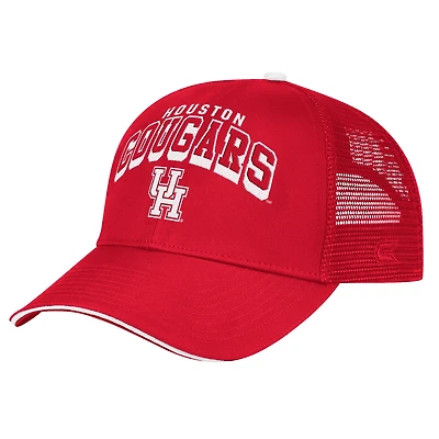Men's Colosseum Red Houston Cougars Wyatt Primary Team Trucker Adjustable Hat