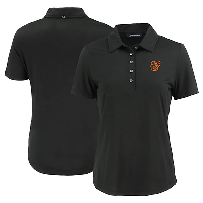 Women's Cutter & Buck Black Baltimore Orioles  Coastline Epic Comfort Eco Recycled Polo