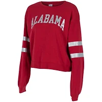 Women's ZooZatz Crimson Alabama Crimson Tide Glitter Pullover Sweatshirt