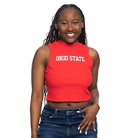 Women's ZooZatz  Scarlet Ohio State Buckeyes Cropped Mock Neck Tank Top