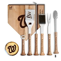 Baseball BBQ Washington Nationals MVP 12” Cutting Board & 6-Piece BBQ Tools Grill Set