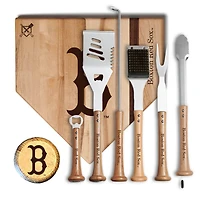 Baseball BBQ Boston Red Sox MVP 17” Cutting Board & 6-Piece BBQ Tools Grill Set