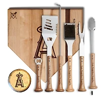 Baseball BBQ Los Angeles Angels MVP 17” Cutting Board & 6-Piece BBQ Tools Grill Set