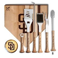 Baseball BBQ San Diego Padres MVP 17” Cutting Board & 6-Piece BBQ Tools Grill Set
