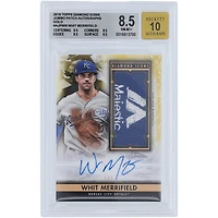 Whit Merrifield Kansas City Royals Autographed 2019 Topps Diamond Icons Majestic Logo Relic #AJP-WM #1/1 BGS Authenticated 8.5/10 Card - 9.5,8.5,8.5,8.5 Subgrades