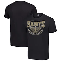 Men's Starter Black New Orleans Saints 80s Inspired Team Logo T-Shirt