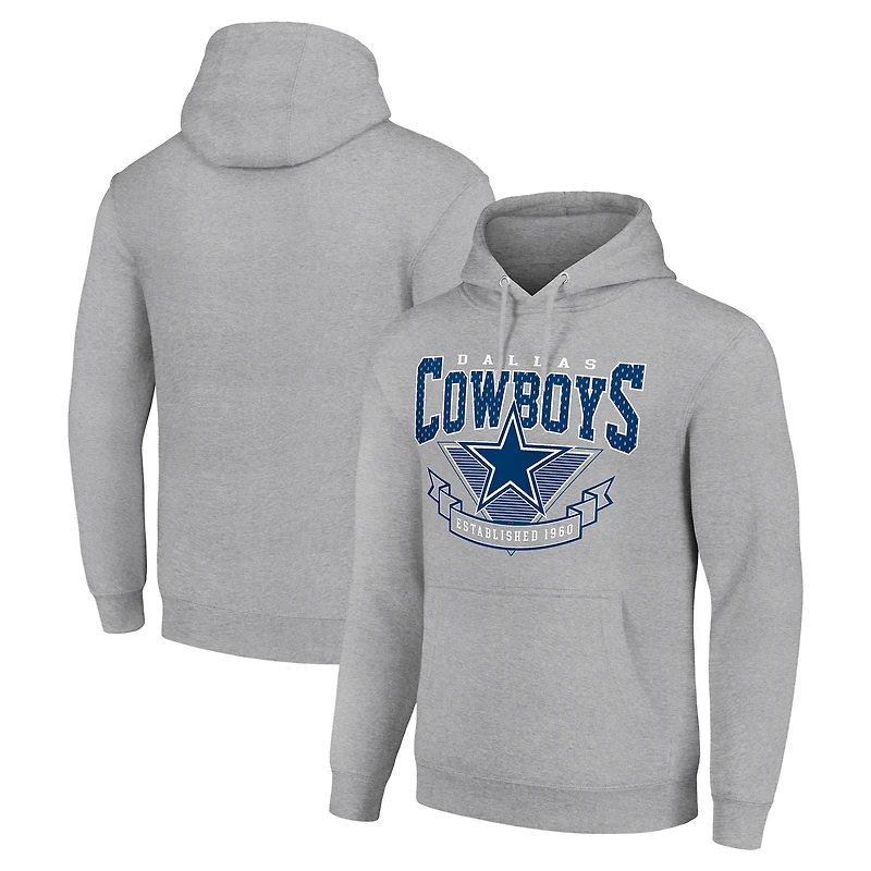 Men's Starter Heather Gray Dallas Cowboys ‘80s Inspired Pullover Hoodie
