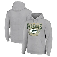Men's Starter Heather Gray Green Bay Packers ‘80s Inspired Pullover Hoodie
