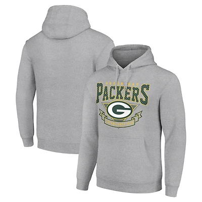 Men's Starter Heather Gray Green Bay Packers ‘80s Inspired Pullover Hoodie