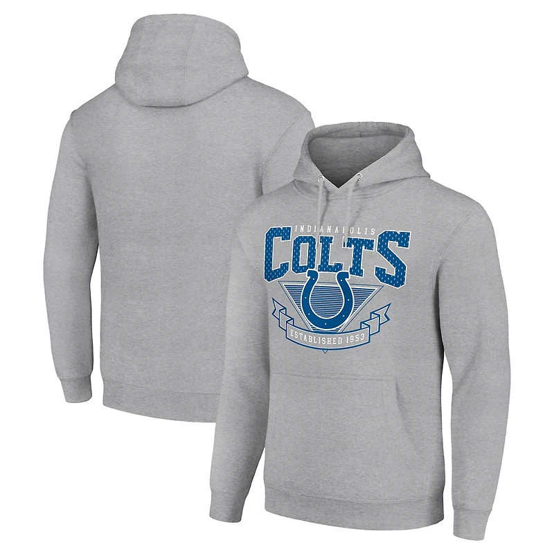 Men's Starter Heather Gray Indianapolis Colts ‘80s Inspired Pullover Hoodie