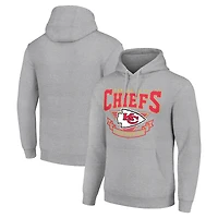 Men's Starter Heather Gray Kansas City Chiefs ‘80s Inspired Pullover Hoodie