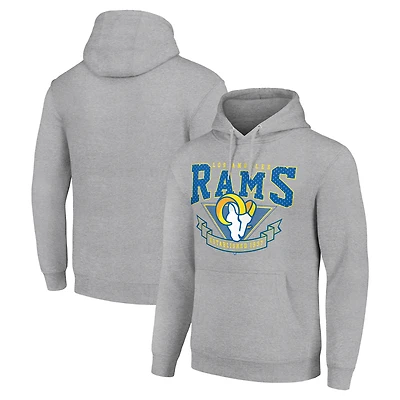 Men's Starter Heather Gray Los Angeles Rams ‘80s Inspired Pullover Hoodie