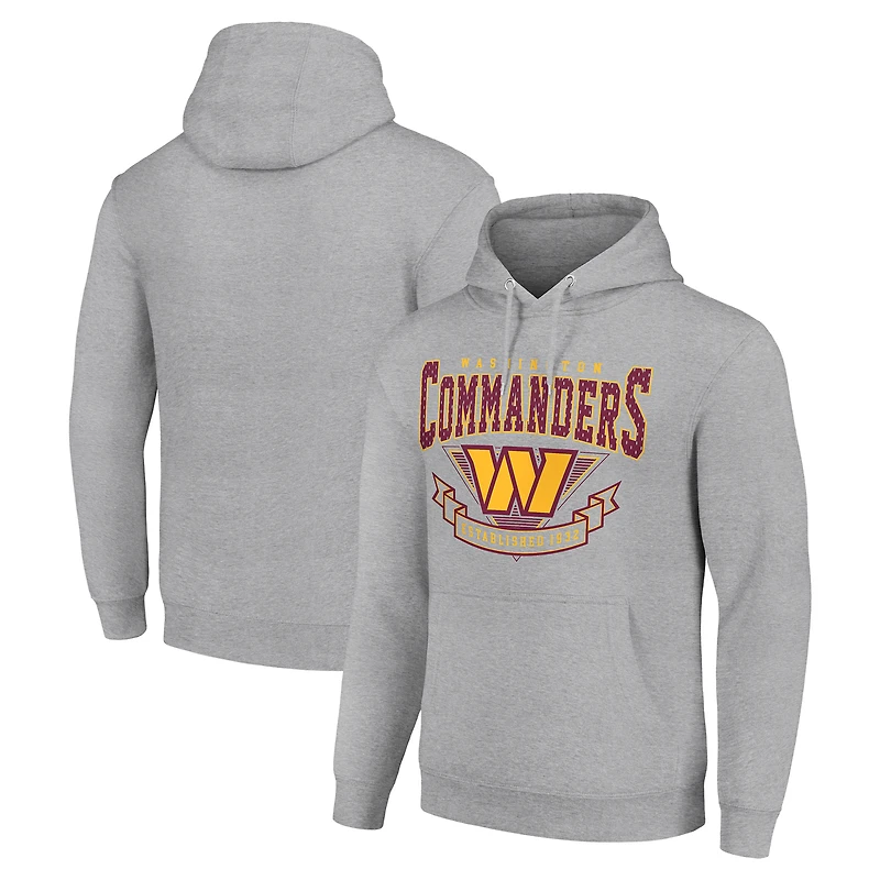 Men's Starter Heather Gray Washington Commanders ‘80s Inspired Pullover Hoodie