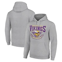 Men's Starter Heather Gray Minnesota Vikings ‘80s Inspired Pullover Hoodie