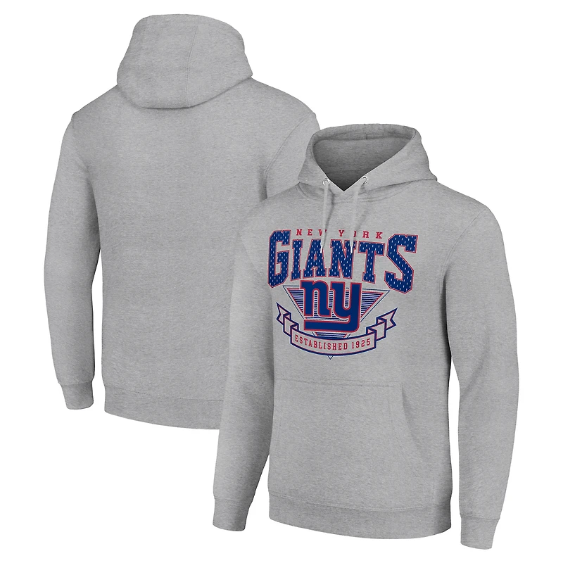 Men's Starter Heather Gray New York Giants ‘80s Inspired Pullover Hoodie